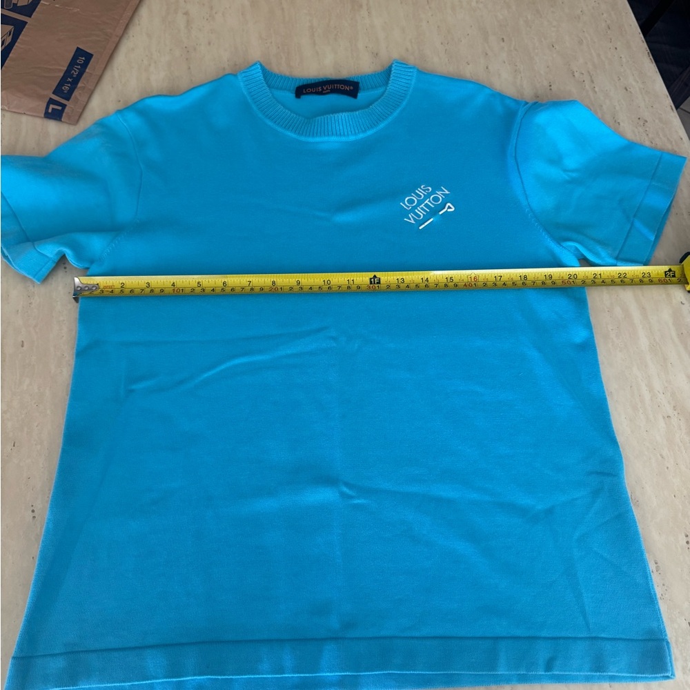 Louis Vuitton Turquoise Knit with White Logo
